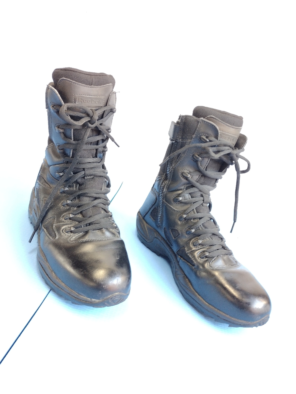 Reebok Rapid Response RB8875 Men's Leather Work 8" Boots Side Zipper Size 10 - Picture 3 of 12